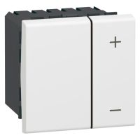 Ściemniacz przyciskowy 600VA, 40mA, 0-10V biały, 2 moduły, Mosaic | 078404 Legrand