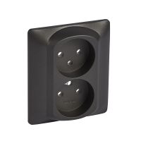 Plakietka do gniazda podwójnego z/u, choco, Sistena Life | 771235 Legrand
