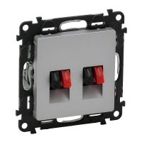 Gniazdo głośnikowe podwójne, aluminium, Valena Life | 753378 Legrand