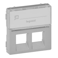 Plakietka z etykietą gniazda 2 x RJ 45, aluminium, Valena Life | 755482 Legrand