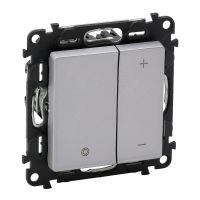 Ściemniacz przyciskowy bez zacisku neutralnego, 5-400W, 5-75W dla LED, aluminium, Valena Life | 752362 Legrand