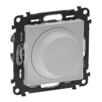 Ściemniacz obrotowy bez zacisku neutralnego, 5-400W, 5-75W dla LED, aluminium, Valena Life | 752360 Legrand