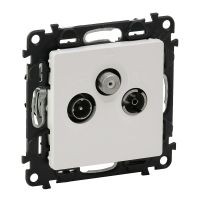 Gniazdo antenowe TV-RD-SAT, przelotowe 14dB, białe, Valena Life | 753165 Legrand