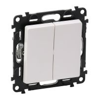 Przycisk podwójny przełączny NO/NC 6A, biały, Valena Life | 752118 Legrand