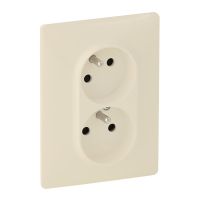 Gniazdo 2 P+Z typu monoblok bez przesłony, kremowe 16 A - 250 V, Valena Life | 753287 Legrand