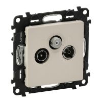 Gniazdo antenowe TV-RD-SAT, przelotowe 14dB, kremowe, Valena Life | 753265 Legrand