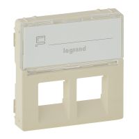 Plakietka z etykietą gniazda 2 x RJ 45, kremowa, Valena Life | 755481 Legrand