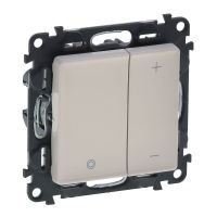 Ściemniacz przyciskowy bez zacisku neutralnego, 5-400W, 5-75W dla LED, kremowy, Valena Life | 752262 Legrand