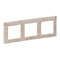 Ramka potrójna Grafika, kremowa fantazja, Valena Life | 754113 Legrand