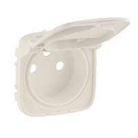 Plakietka gniazda pojedynczego Schuko 2P+Z z klapką, kremowa, Valena Allure | 754866 Legrand