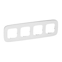 Ramka poczwórna, białe szkło, Valena Allure | 755544 Legrand