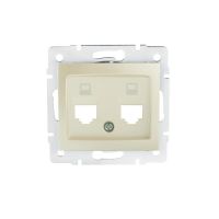 Adapter gniazdo komputerowe podwójne niezależne (2xRJ45 Jack), bez gniazda DOMO 01-1419-030, perłowy | 25934 Kanlux