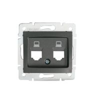 Adapter gniazdo komputerowe podwójne niezależne (2xRJ45 Jack), bez gniazda DOMO 01-1419-041, grafit | 25933 Kanlux