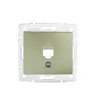 Adapter gniazdo komputerowe pojedyncze (RJ45Ca Jack), bez gniazda DOMO 01-1399-050, szary | 25925 Kanlux