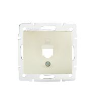 Adapter gniazdo komputerowe pojedyncze (RJ45Ca Jack), bez gniazda DOMO 01-1399-030, perłowy | 25924 Kanlux