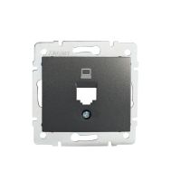 Adapter gniazdo komputerowe pojedyncze (RJ45Ca Jack), bez gniazda DOMO 01-1399-041, grafit | 25923 Kanlux