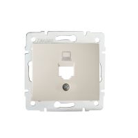 Adapter gniazdo komputerowe pojedyncze (RJ45Ca Jack), bez gniazda DOMO 01-1399-003, kremowy | 25921 Kanlux