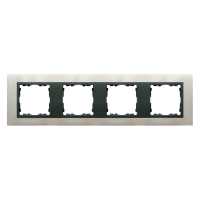 Ramka poczwórna stal inox, ramka pośrednia grafit 82847-37 Simon 82 Nature | 82847-37 Kontakt Simon