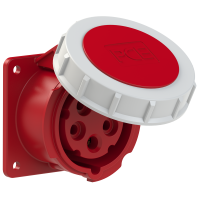 Gniazdo tablicowe proste 16A 3P+Z+N 400V 50/60Hz 6h IP67 kołnierz 75x75 | 3152-6 PCE