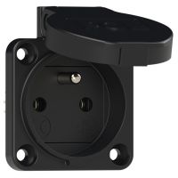 Gniazdo wtyczkowe wersja z bolcem 16A 2P+Z 230V 50/60Hz IP54 czarne | 1040-0SS PCE