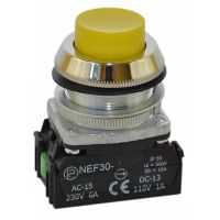 Przycisk sterowniczy wystający NEF30-WXY, pod otwór Fi-30mm, styki 1NO+1NC, żółty | W0-NEF30-W XY G Promet