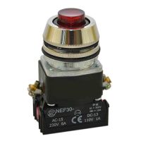 Napęd przycisku wystającego NEF30-UWL/24V, Fi-30mm, podświetlany, czerwony | P0-N-NEF30-UWL/24V C Promet