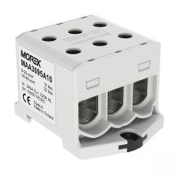 Złączka szynowa gwintowa AL/CU/ 6 - 95 mm2 / TS 35 / 1 tor, 6 otworów zaciskowych, OTL95-3 | 89827002 Simet