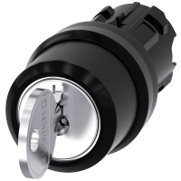 Przełącznik z kluczykiem RONIS, 22mm. okrąły, tworzywo, zamek nr SB30, 2 klucze, 3-poz. | 3SU1000-4BP01-0AA0 Siemens