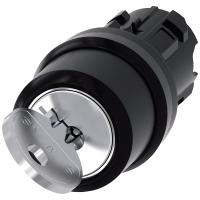 Przełącznik z kluczykiem RONIS, 22mm okrągły tworzywo zamek nr 455, z 2 klucze, 2-poz. | 3SU1000-4CF01-0AA0 Siemens