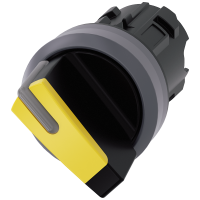 Przelącznik z możliwością podśw. SIRIUS ACT, 22mm, okrągły, tworzywo z met. pierśc., czarny/żółty | 3SU1032-2BF30-0AA0 Siemens