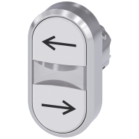 Przycisk podwójny, okrągły, Sirius Act, 22mm, metal, błyszczący, biały:strzałka w lewo | 3SU1050-3AB66-0AM0 Siemens