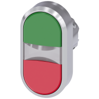 Podwójny przycisk z lampką kontrolną, 22 mm, okrągły, metal, błyszczący, zielony, czerwony, przycisk | 3SU1051-3AB42-0AA0 Siemens