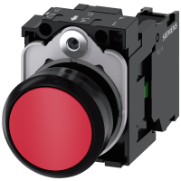 Przycisk SIRIUS ACT fi22 plastik, płaski czerwony 1NO, zaciski śrub. | 3SU1100-0AB20-1BA0 Siemens