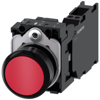Przycisk SIRIUS ACT fi22 plastik, płaski czerwony 1NO+1NC, zaciski spręż. | 3SU1100-0AB20-3FA0 Siemens