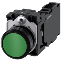 Przycisk SIRIUS ACT fi22 plastik, płaski zielony 1NO+1NC, zaciski śrub. | 3SU1100-0AB40-1FA0 Siemens