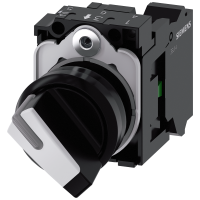 Przełącznik podświetlany 22mm okrągły 2poz przełącznika O-I zatrzask 1NO zacisk sprężynowy biały | 3SU1100-2BF60-3BA0 Siemens