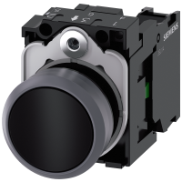 Przycisk płaski SIRIUS ACT fi22 metal matowy, czarny 1NO, zaciski śrub. | 3SU1130-0AB10-1BA0 Siemens