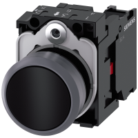 Przycisk płaski SIRIUS ACT fi22 metal matowy, czarny 1NC, zaciski śrub. | 3SU1130-0AB10-1CA0 Siemens