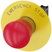 Przycisk bezpiecz. SIRIUS ACT fi22 metal połysk, fi40 obrot. czerwony 1NC, etykieta (EMERGENCY STOP) | 3SU1150-1HB20-1CG0 Siemens
