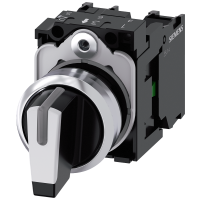 Przełącznik piórkowy SIRIUS ACT fi22 metal połysk, (I O II) podśw. czarno-biały 2NO, zaciski śrub. | 3SU1150-2BL60-1NA0 Siemens