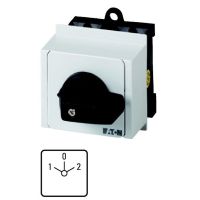 Łącznik krzywkowy 1P, 20A, 6,5kW, 1-0-2, bez samopowrotu, pokrętło czarne, do zabudowy modułowej, T0-1-8210/IVS P/T | 074440 Eaton