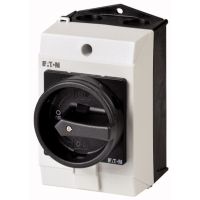 Łącznik krzywkowy 3P+N, 20A, 6,5kW, 0-1, pokrętło czarne, w obudowie, T0-2-8900/I1/SVB-SW | 207152 Eaton