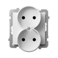 Gniazdo podwójne moduł bez ramki GP-2RR/m/00 biały, Sonata | GP-2RR/m/00 Ospel