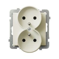 Gniazdo podwójne z/u 16A, zaciski gwintowe, ecru, Sonata | GP-2RRZ/m/27 Ospel