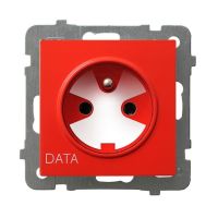 Gniazdo pojedyncze z/u DATA z kluczem uprawniającym, 16A, zaciski gwintowe, białe, AS | GP-1GZK/m/00 Ospel