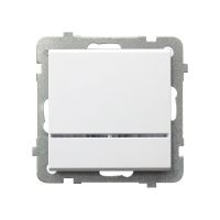 Łącznik 1-biegunowy z podświetleniem 16AX, zaciski bezgwintowe, biały, Sonata | ŁP-1RS/m/00 Ospel