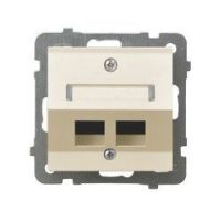 Obudowa gniazda podwójnego typu Keyston skośna, ecru, AS | GPK-2GS/p/27 Ospel