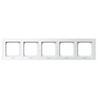 Ramka pięciokrotna do łączników IP-44, biała Sonata | RH-5R/00 Ospel