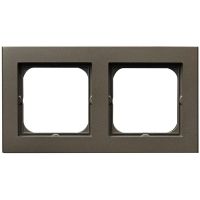 Ramka podwójna, czekoladowy metal, Sonata | R-2R/40 Ospel