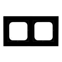 Ramka podwójna, czarne szkło, Sonata | R-2RG/32 Ospel